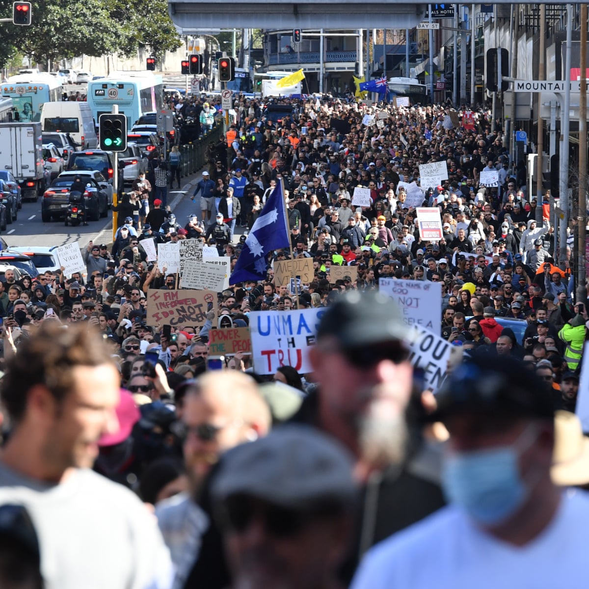 लकडाउनविरुद्ध अष्ट्रेलियामा हजारौं सडकमा